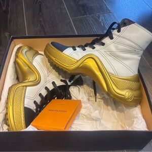 Louis Vuitton Gold and White women's Sneakers